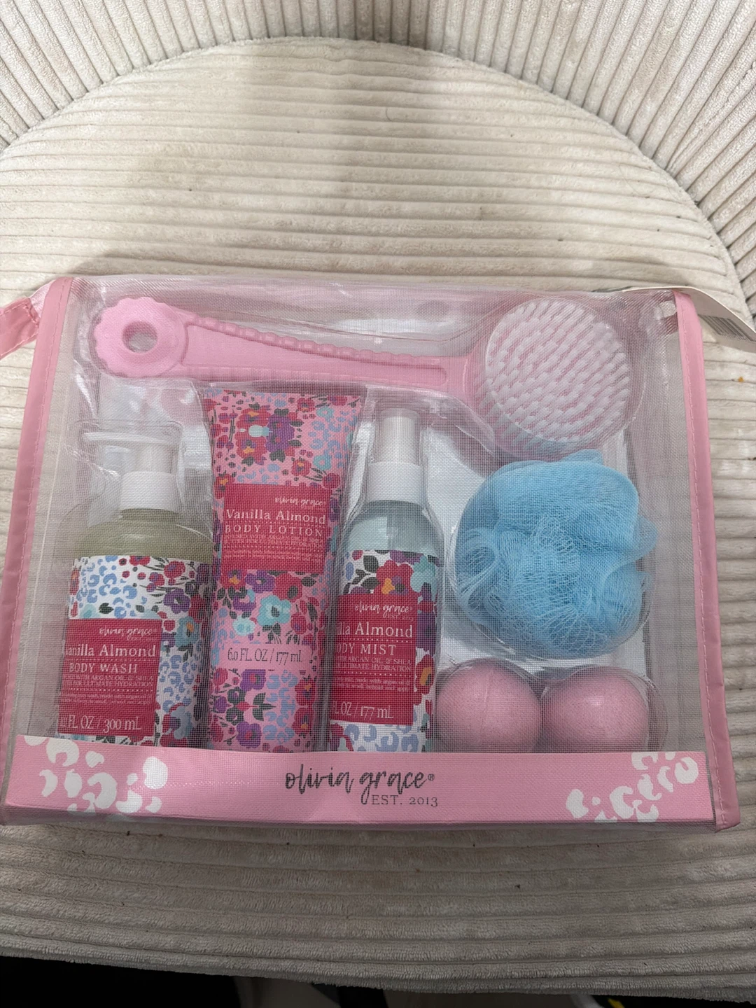 Olivia Grace Vanilla Almond Body Care Set with Bag