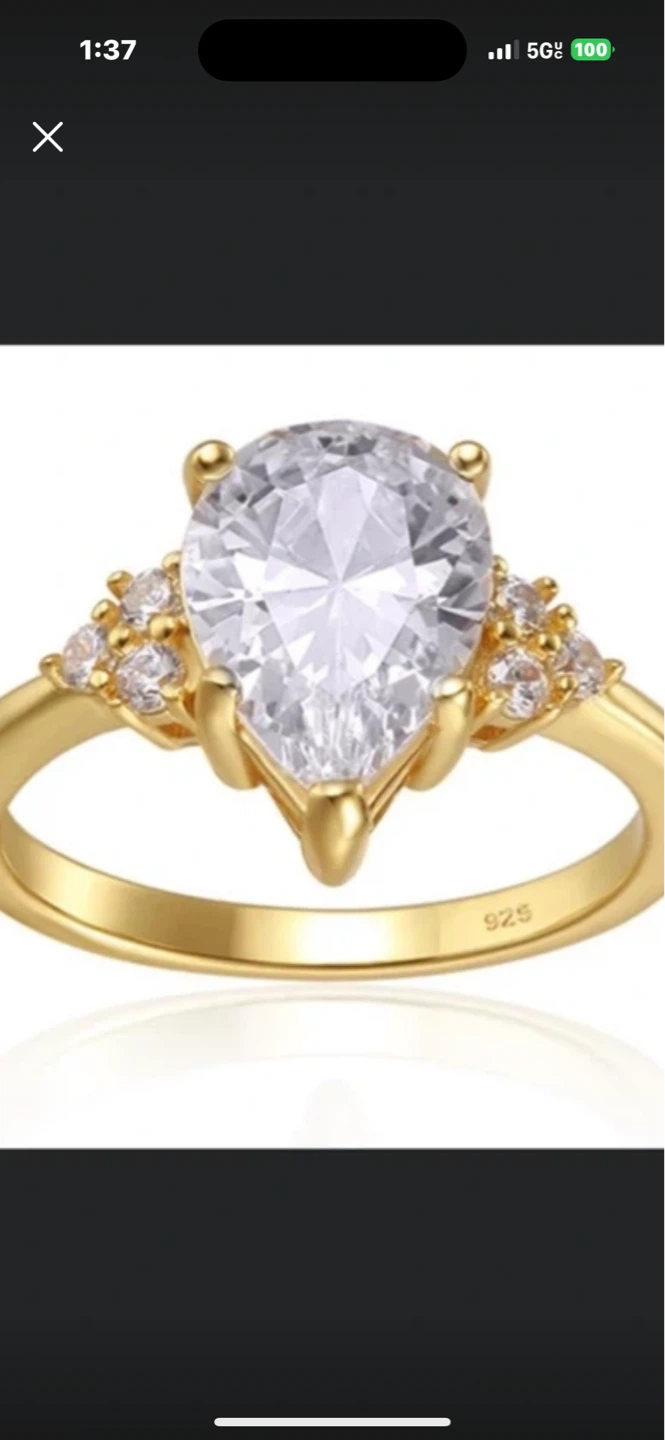 Pear Cut Gold Engagement Ring