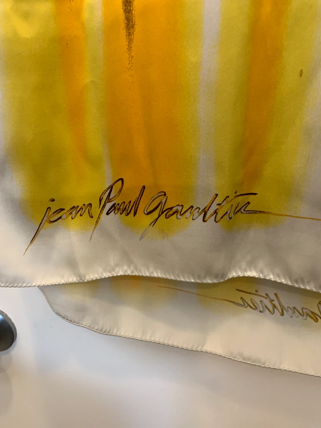 Jean Paul Gaultier Silk Scarf - Yellow/Brown/White - photo 2