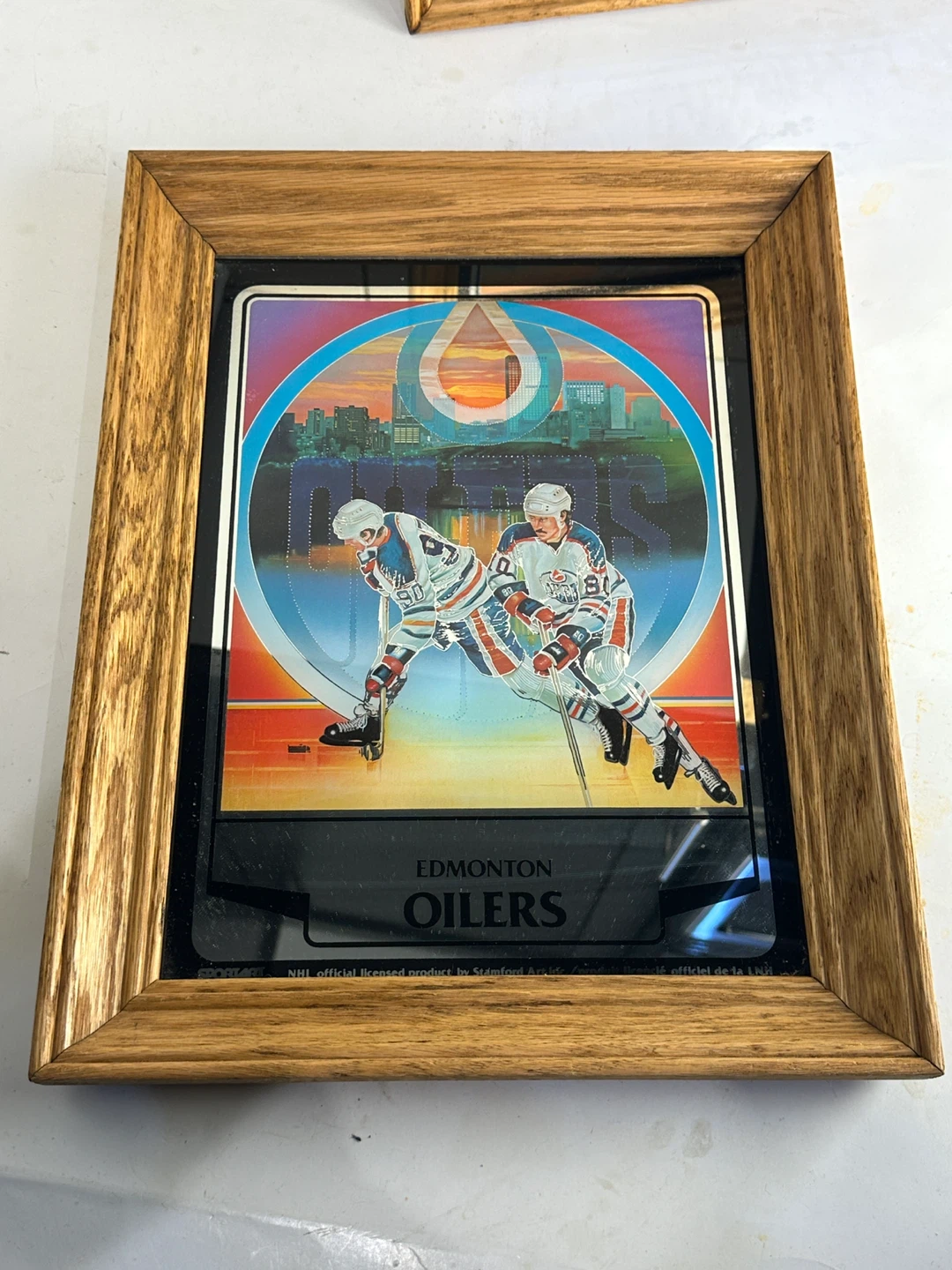 VTG Framed Edmonton Oilers & Calgary Flames NHL Art - photo 2