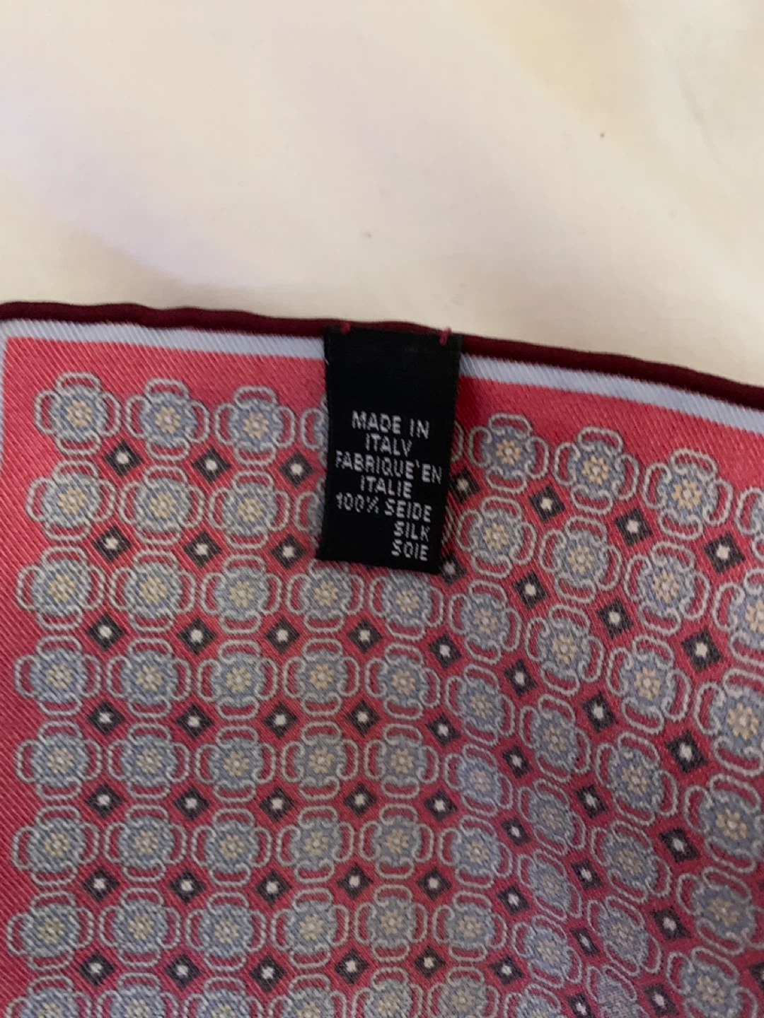 Robert Talbott Silk Pocket Square Red Pattern - photo 3