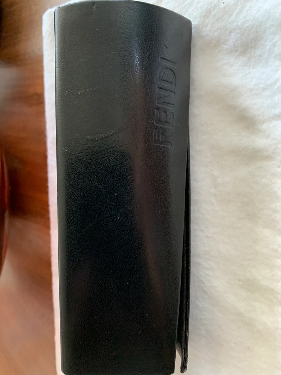Fendi Black Leather Glasses Case
