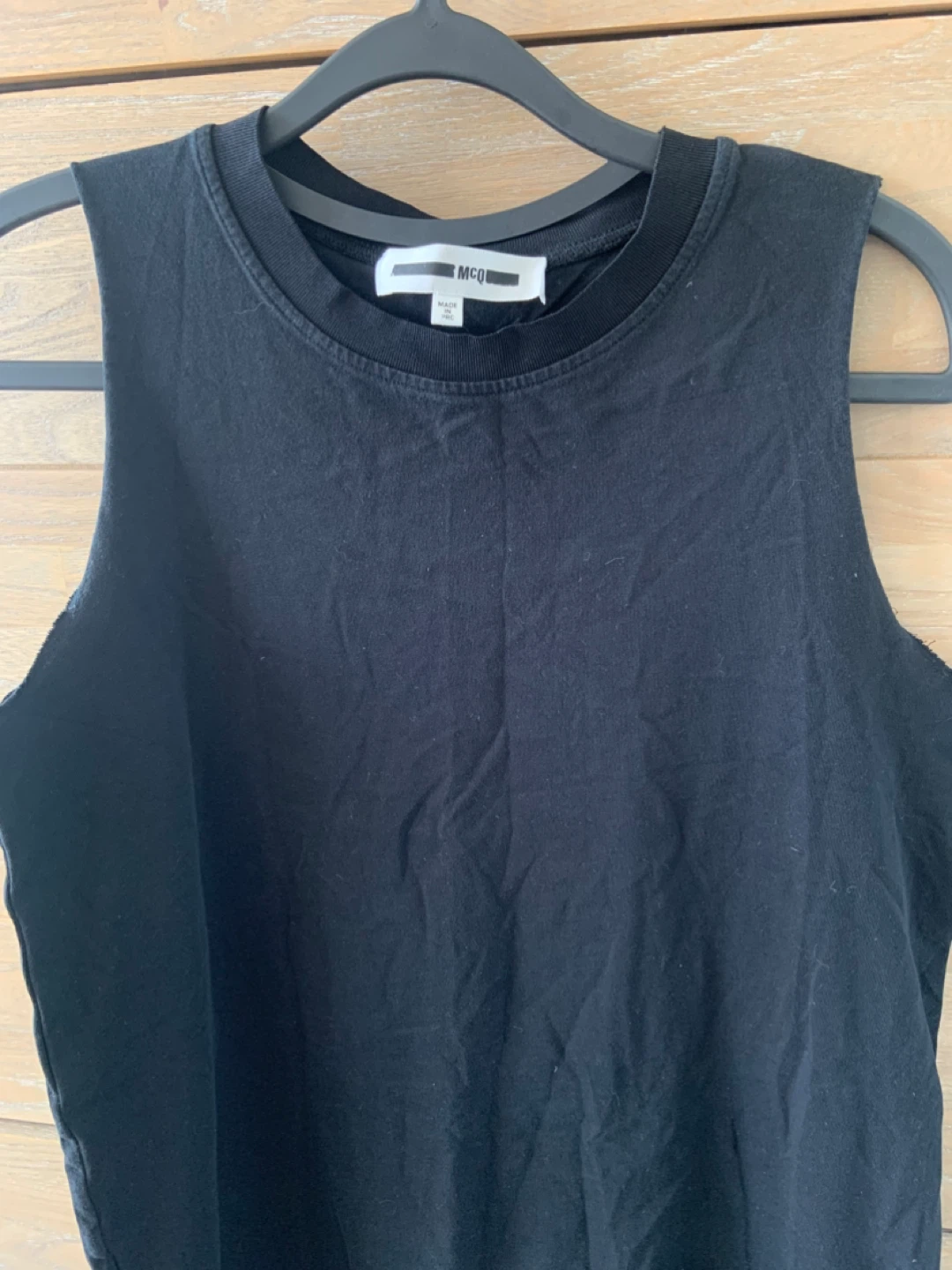 MCQ Black Sleeveless Lace Trim T-Shirt Dress - photo 4