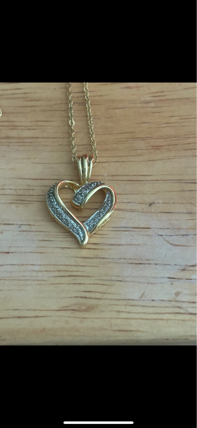 Heart Pendant Necklace 18 K  with Diamonds - photo 2
