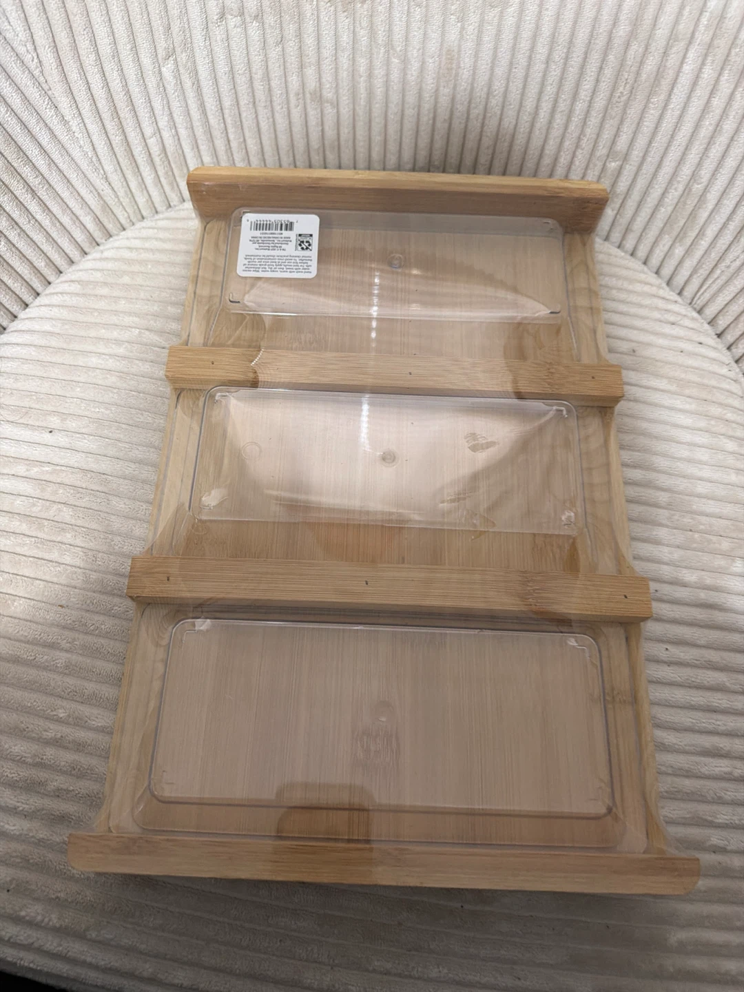 Mainstays Bamboo Cutting Board with 3 Compartment Trays - photo 2
