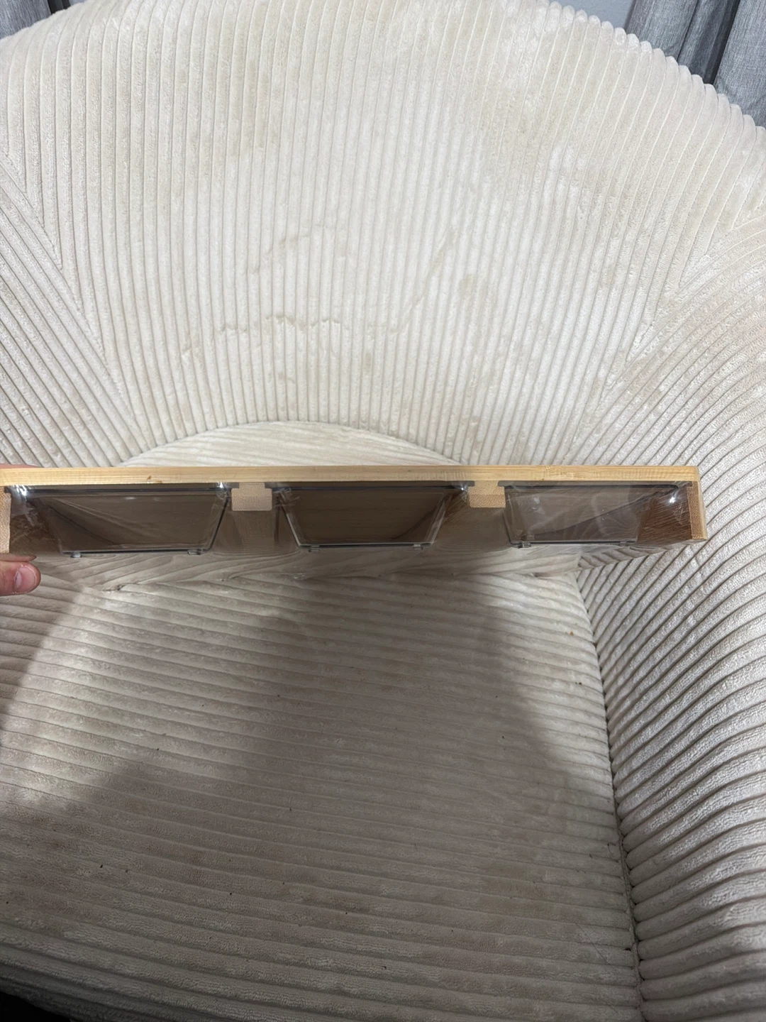 Mainstays Bamboo Cutting Board with 3 Compartment Trays - photo 3