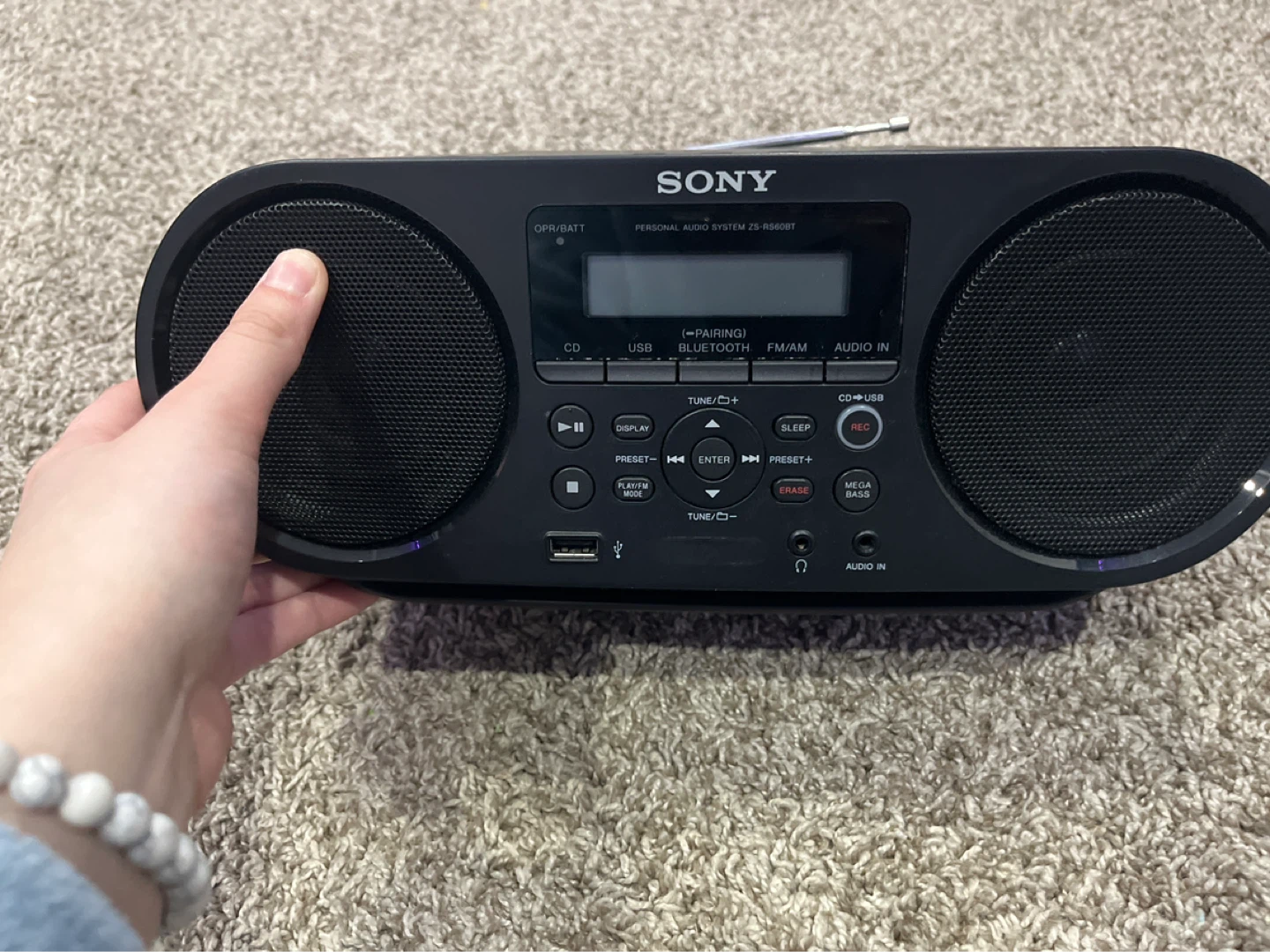 Sony Personal Audio System ZS-RS60BT CD Boombox Radio