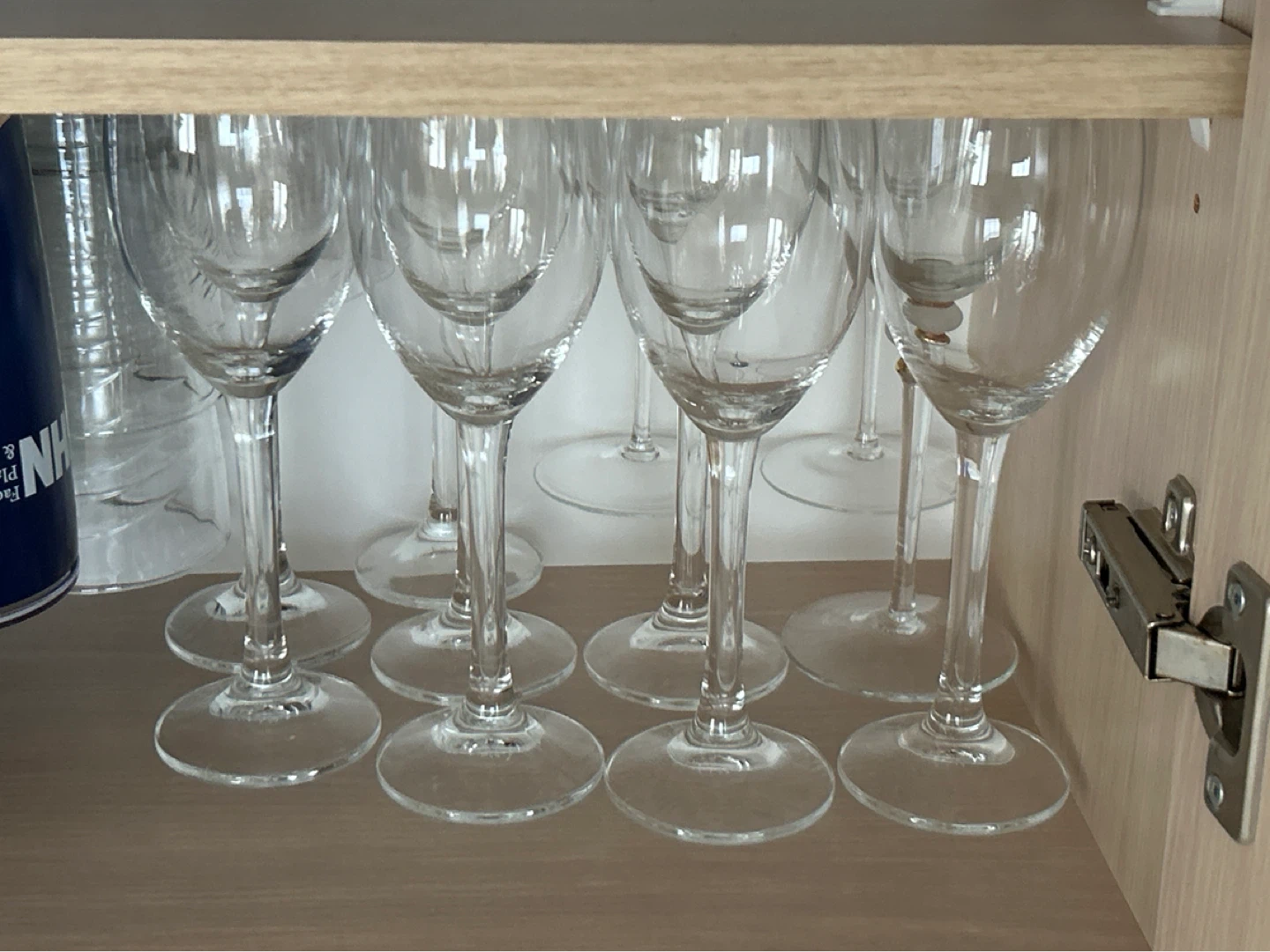 Set of 9 Clear Wine Glasses