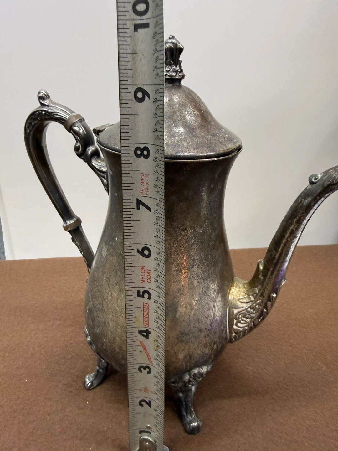 Vintage Leonard Silverplate Coffee Pot Teapot Ornate Footed - photo 5