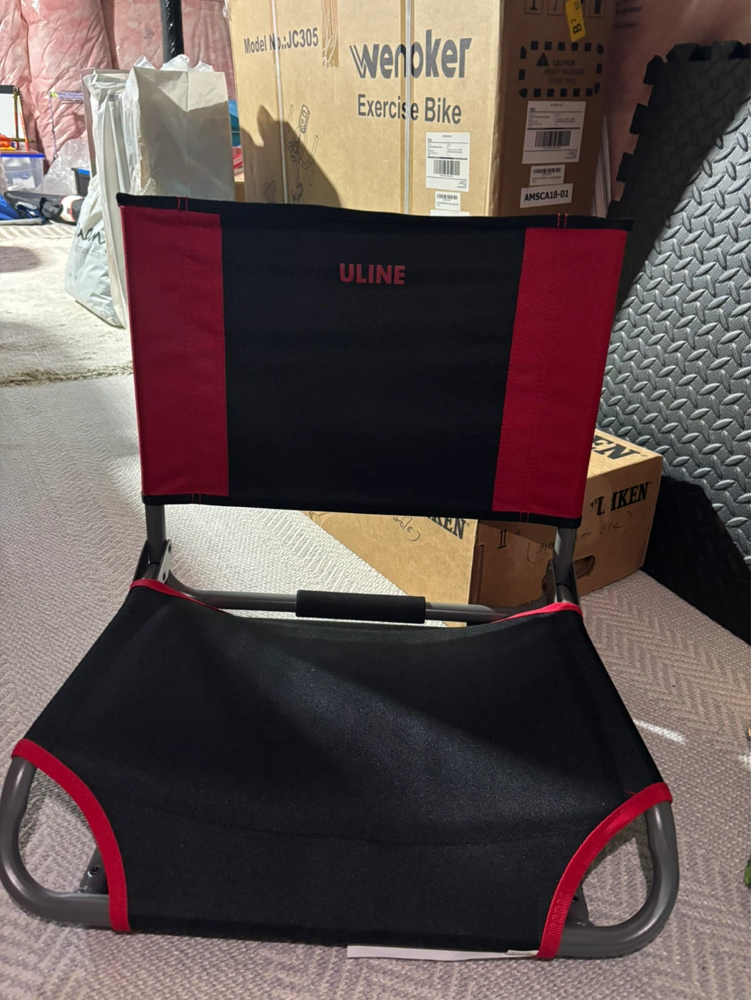 ULINE Black & Red Stadium Seat