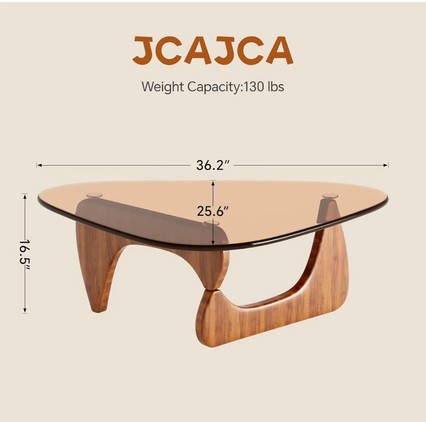 Noguchi Styled Coffee Table - Wood and Glass - photo 2