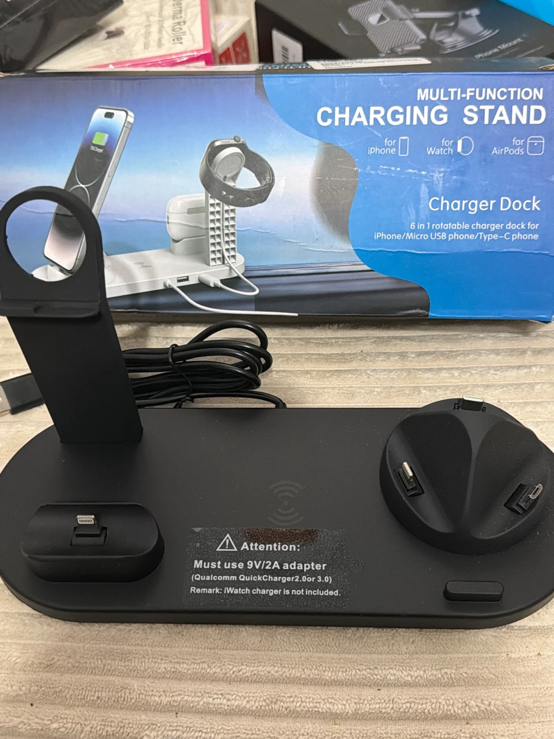 Multi-Function Charging Stand for iPhone, Watch, AirPods