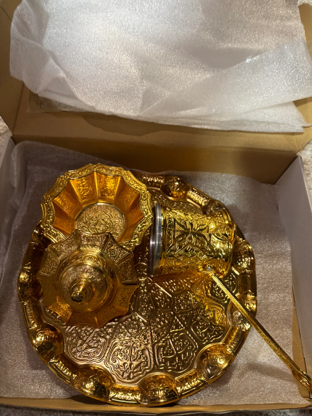 Gold Turkish Coffee Set with Tray - photo 2