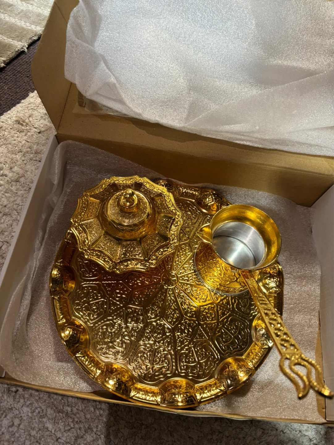 Gold Turkish Coffee Set with Tray - photo 3