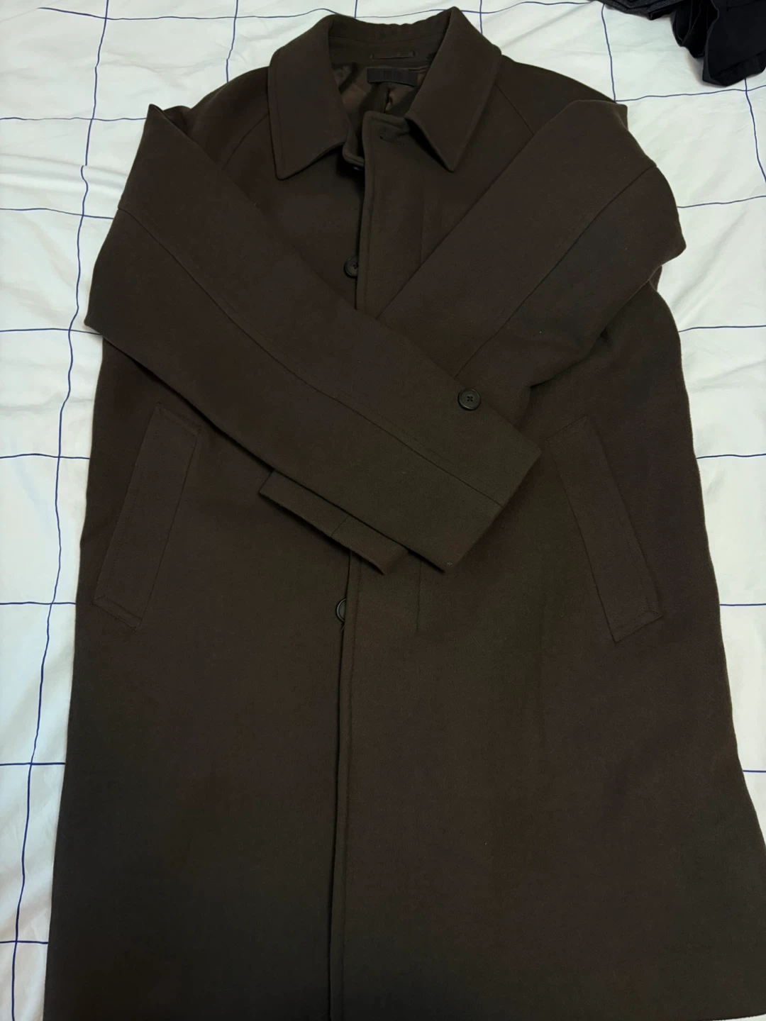 Uniqlo Brown Wool Balmaccan Coat