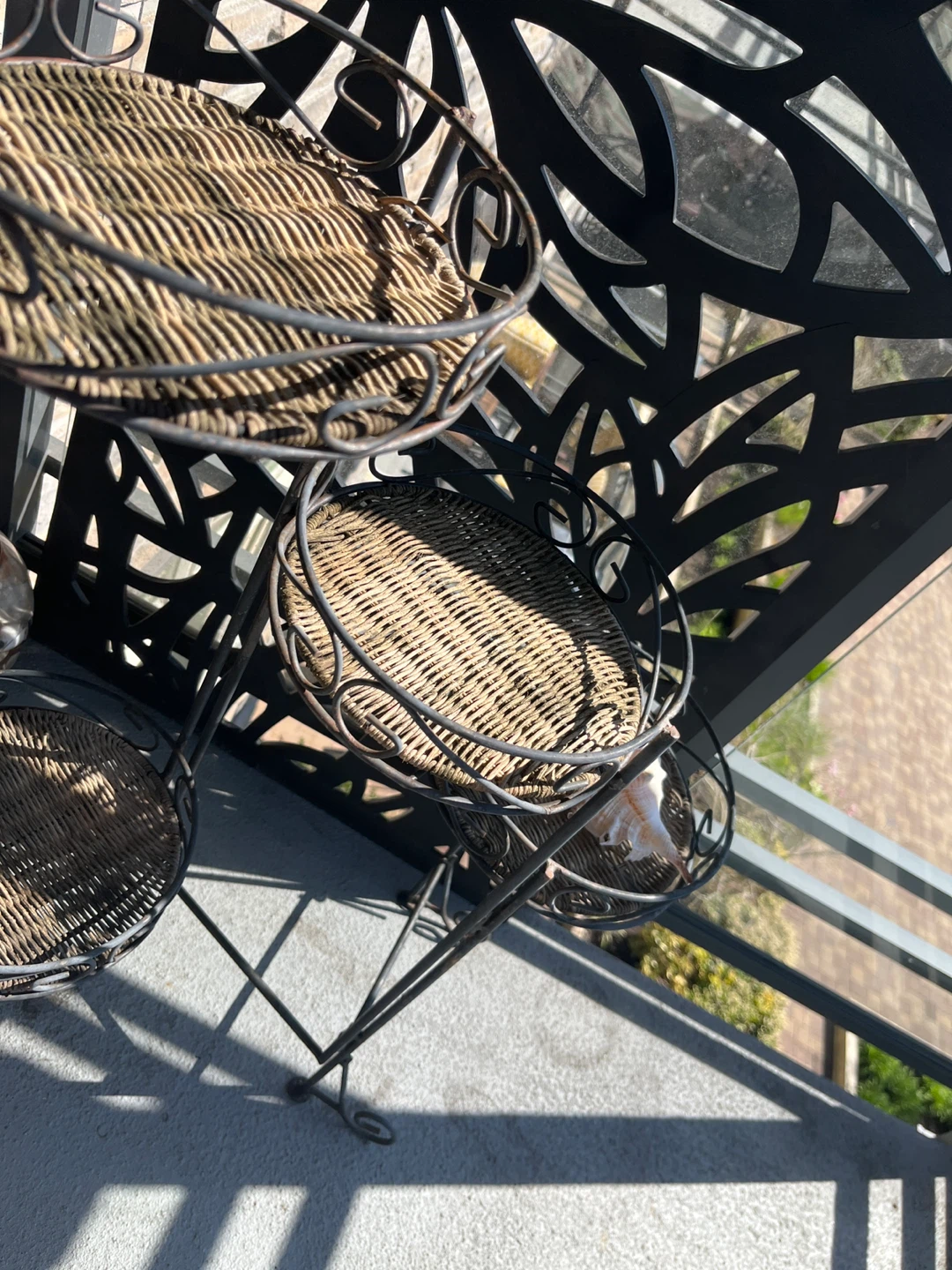 Iron & Wicker Tiered Plant Stand - photo 3