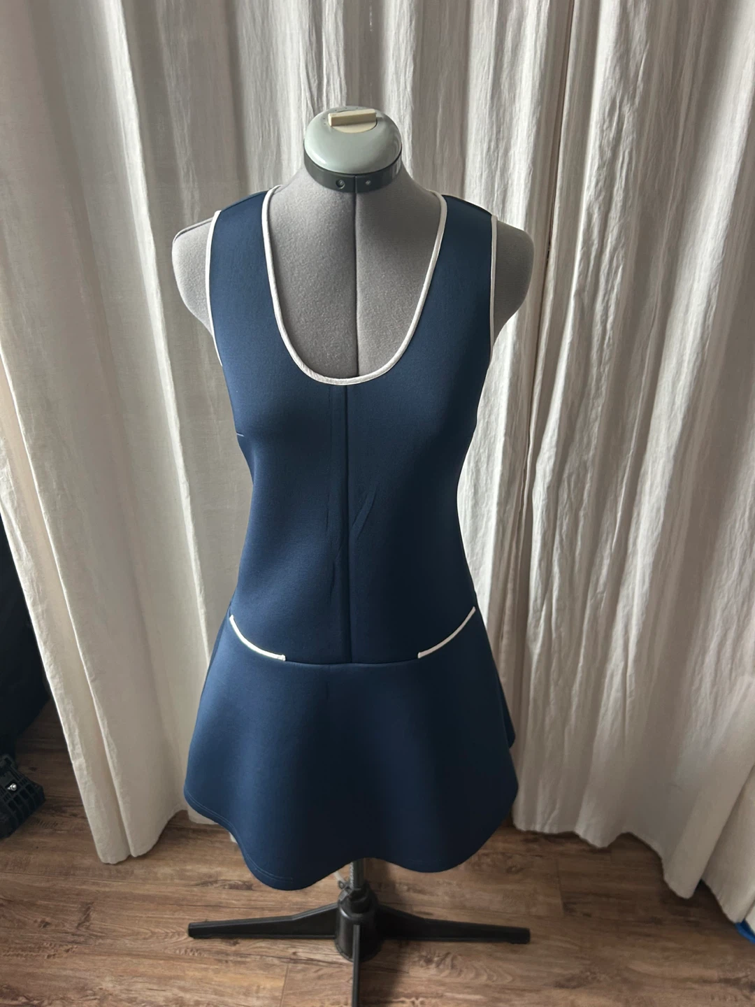 VINTAGE Dress with White Trim