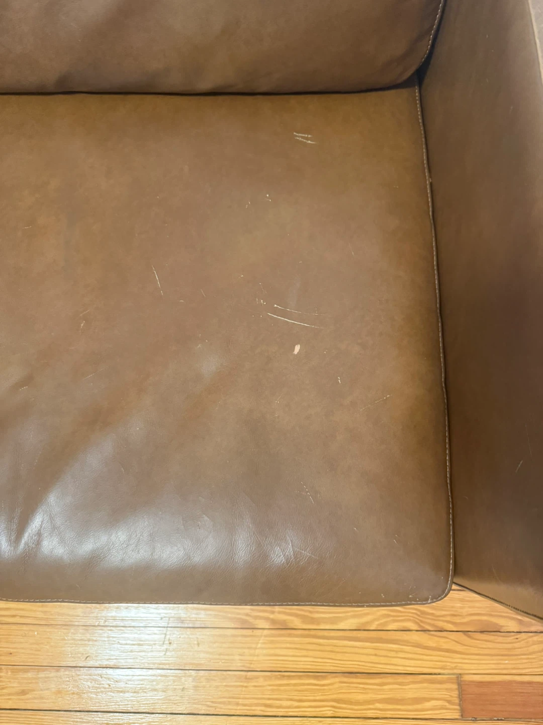 REAL Brown Leather Sofa - WEST ELM - photo 2