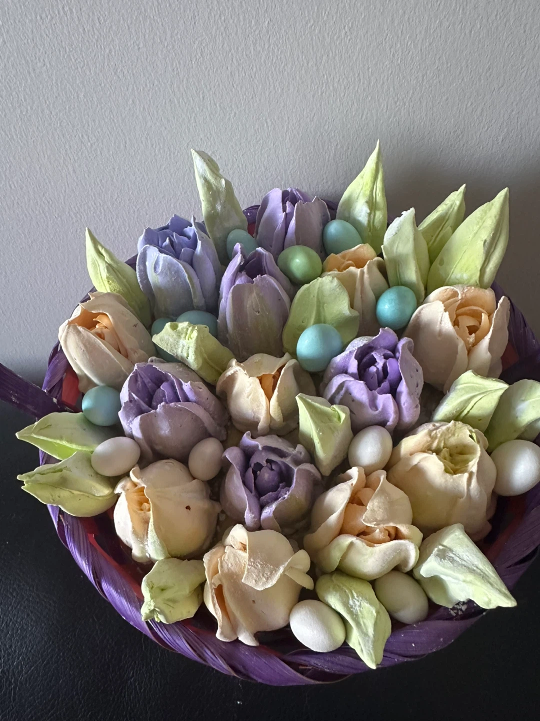 Easter Meringue Tulip Flower Basket