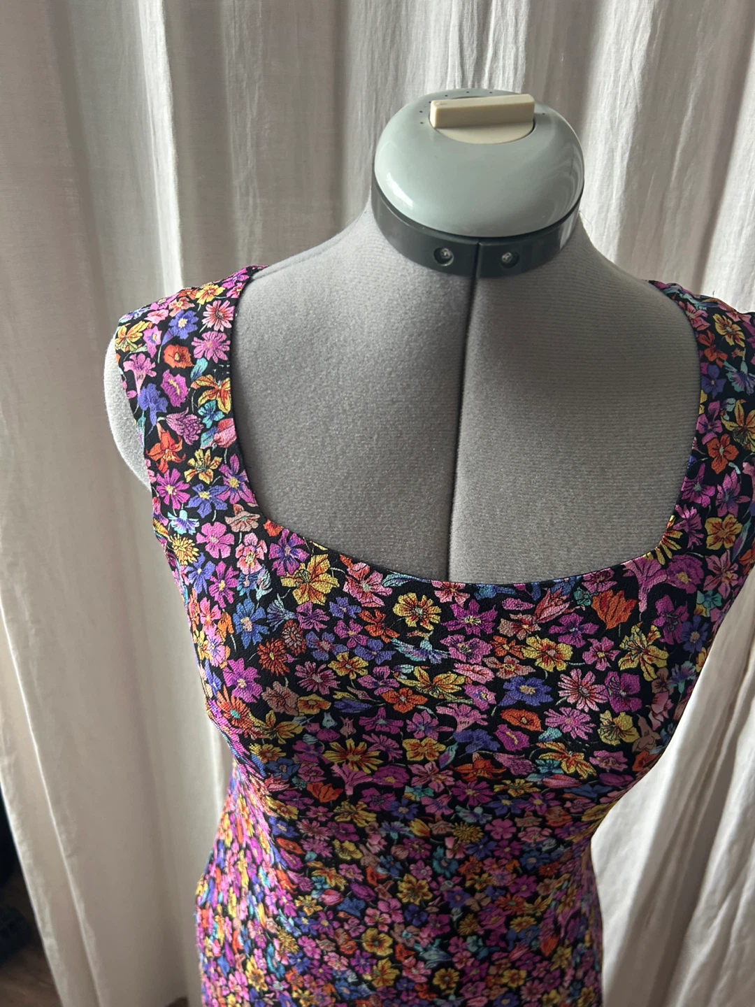VINTAGE Women's Floral Print Sleeveless Dress - photo 2