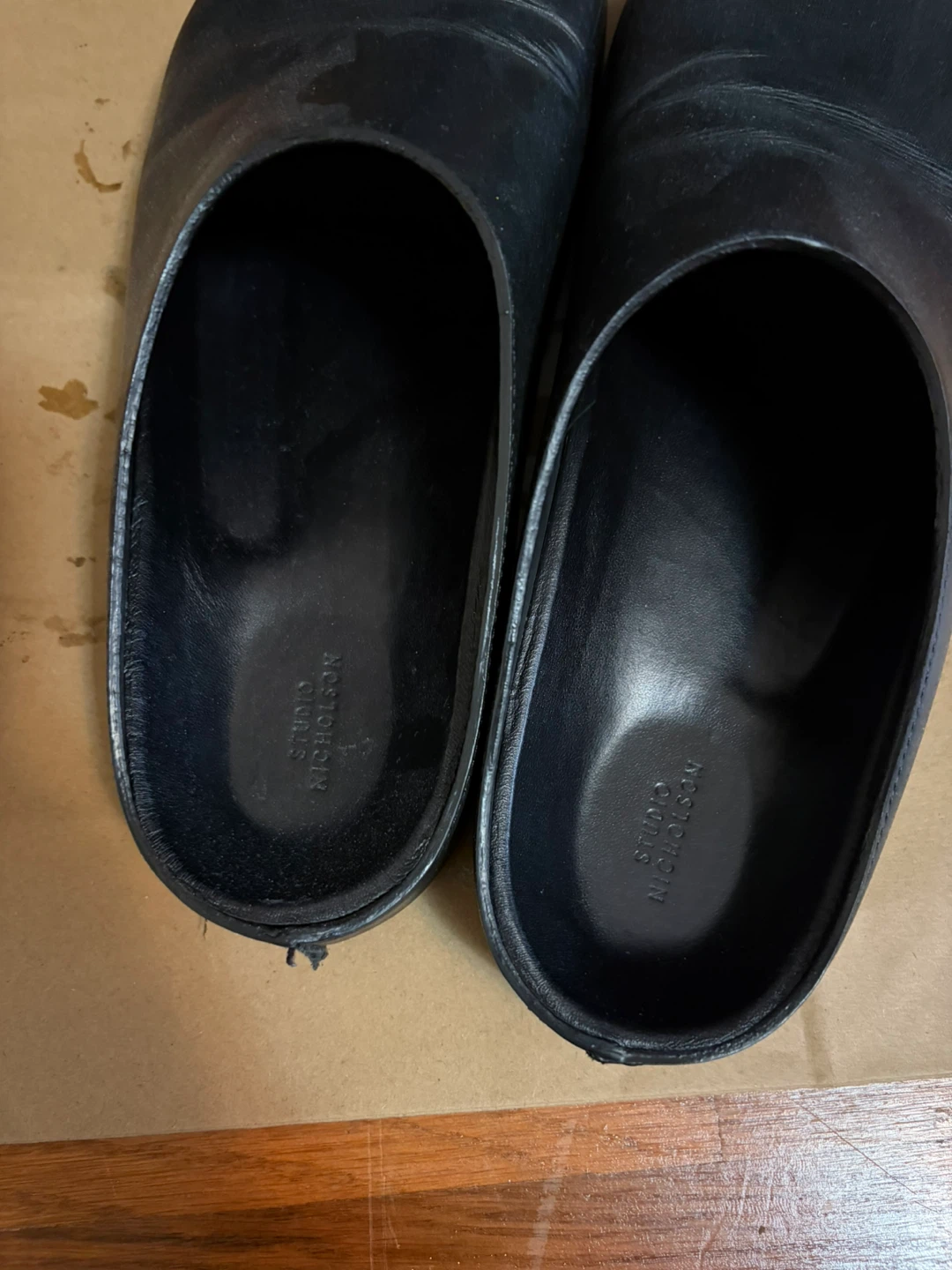 Studio Nicholson Black Leather Mules Size 8 - photo 3