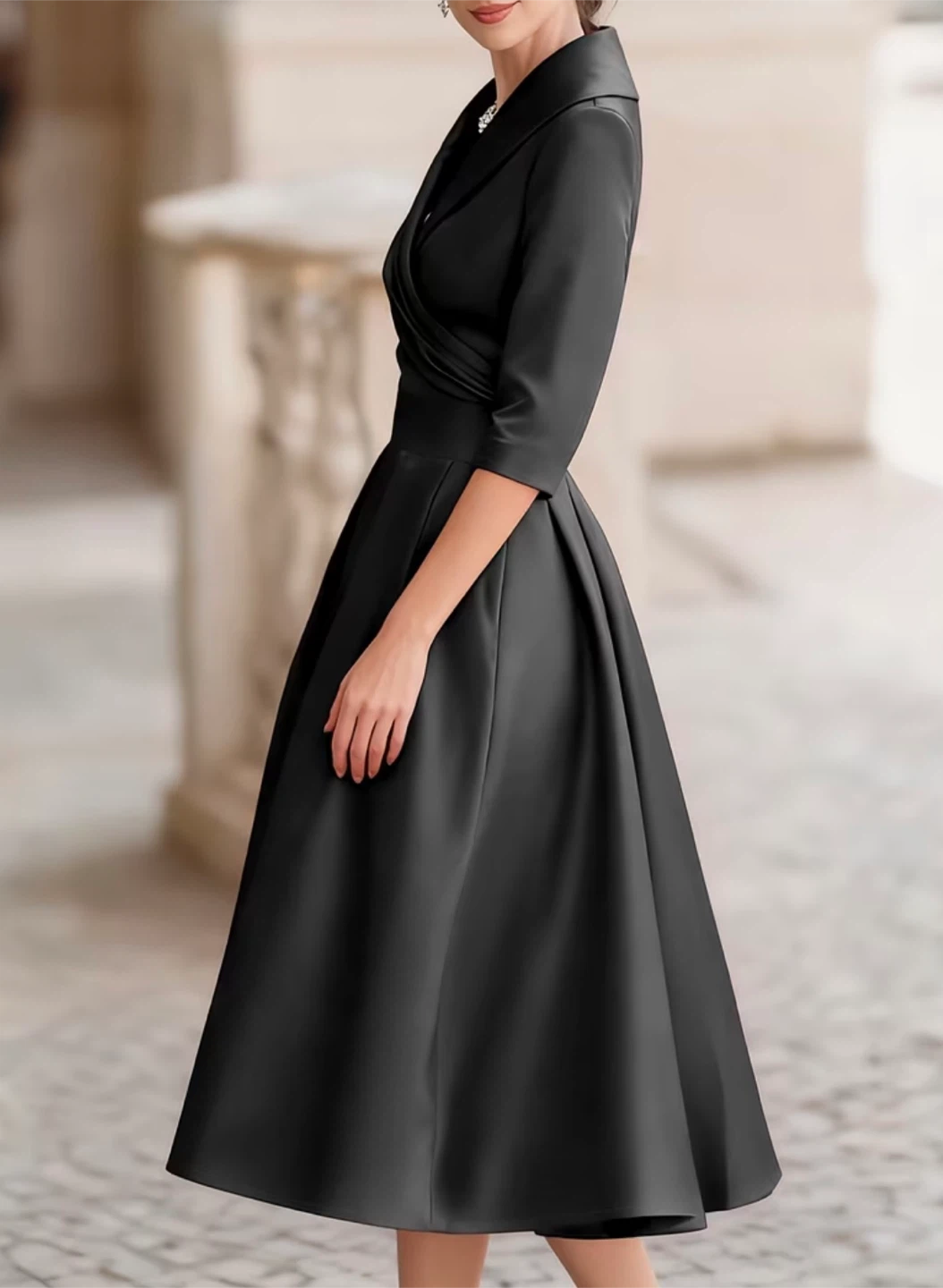 New Black Pleated Midi Dress - photo 3