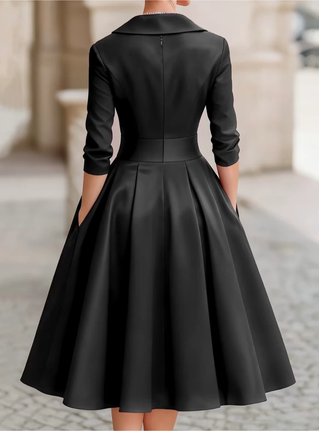 New Black Pleated Midi Dress - photo 5