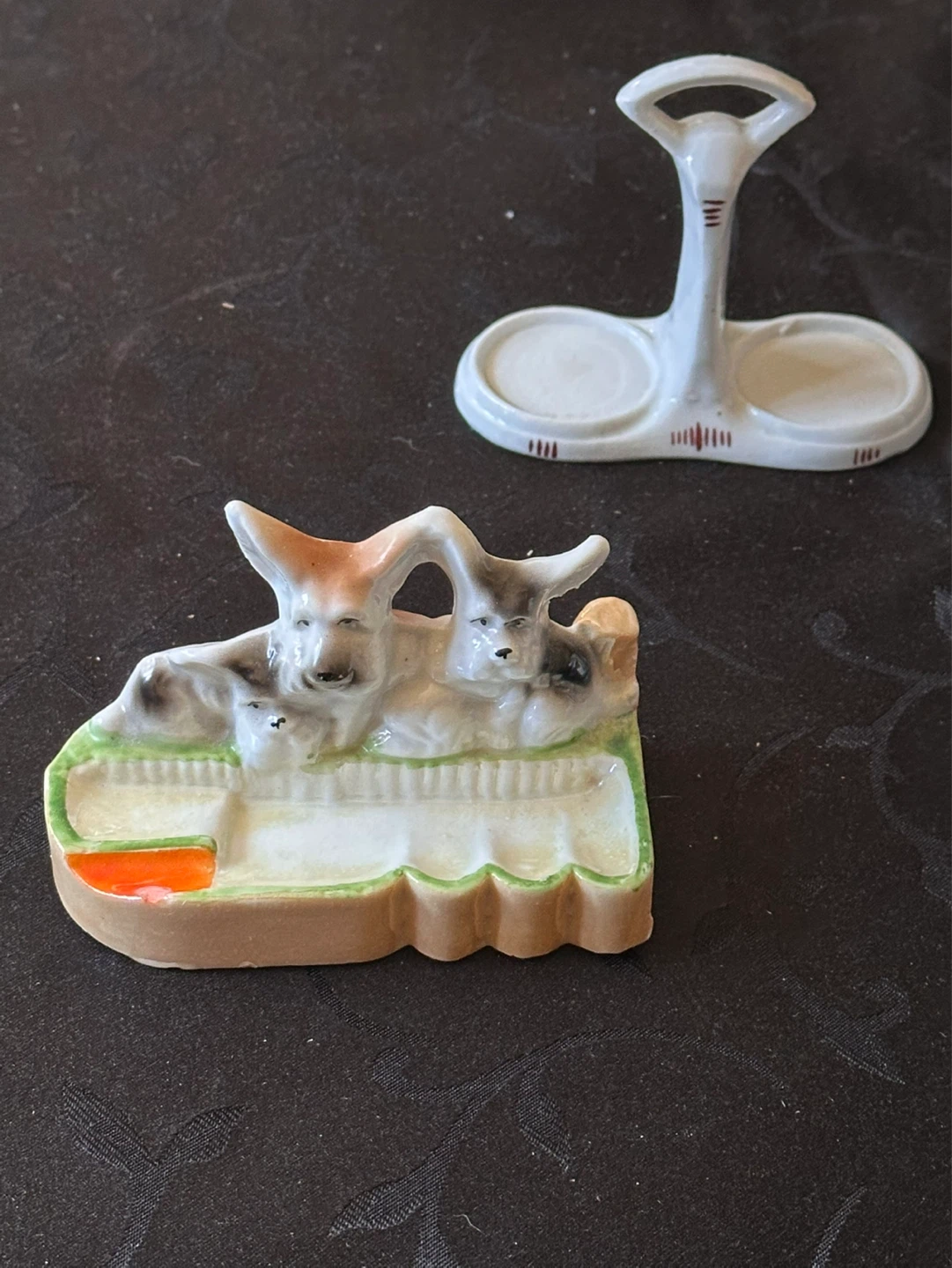 German salt and pepper stand , Japanese Scottie Ashtray