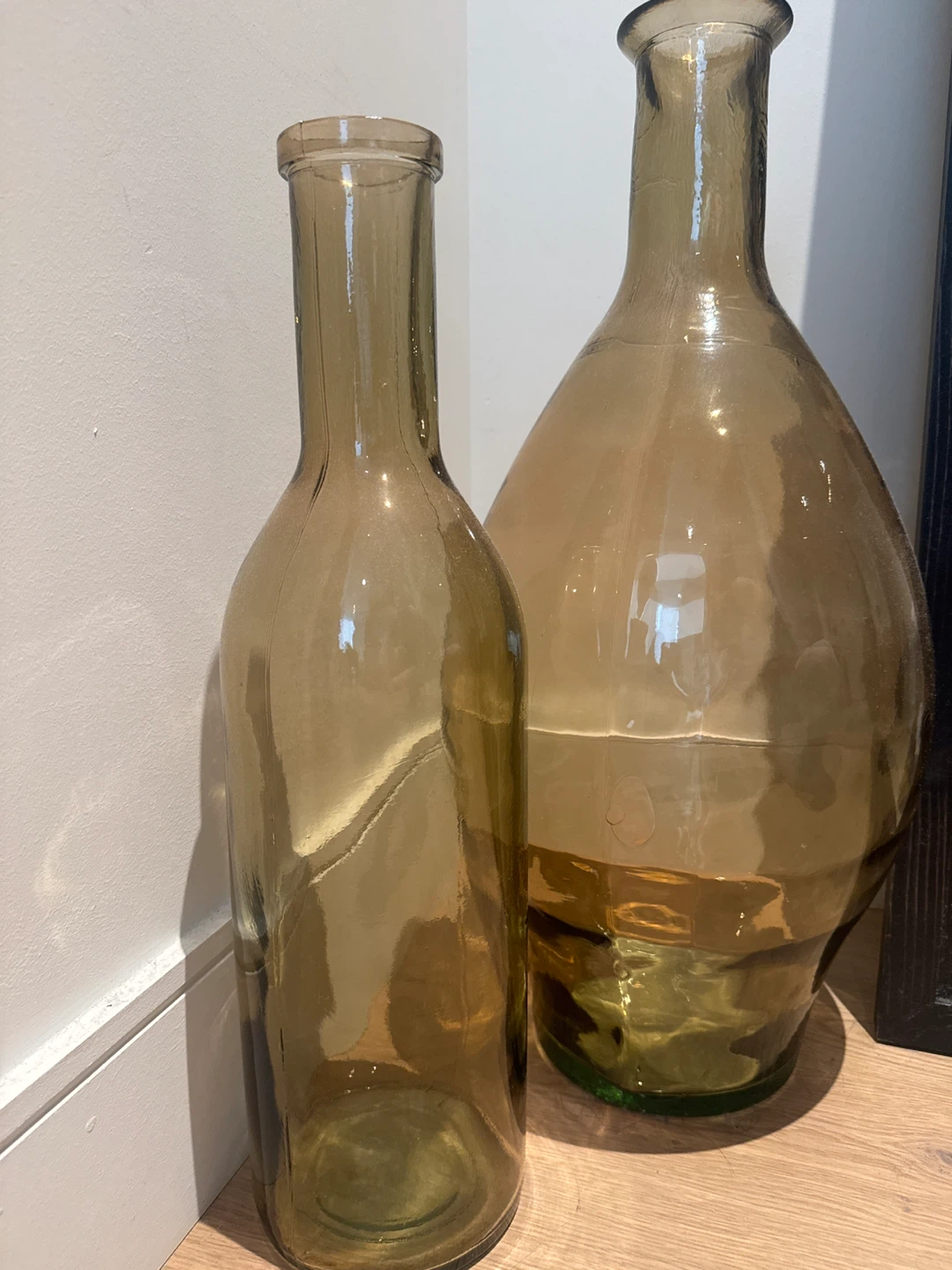 Tall Amber Glass Bottles (Set of 2) - photo 2