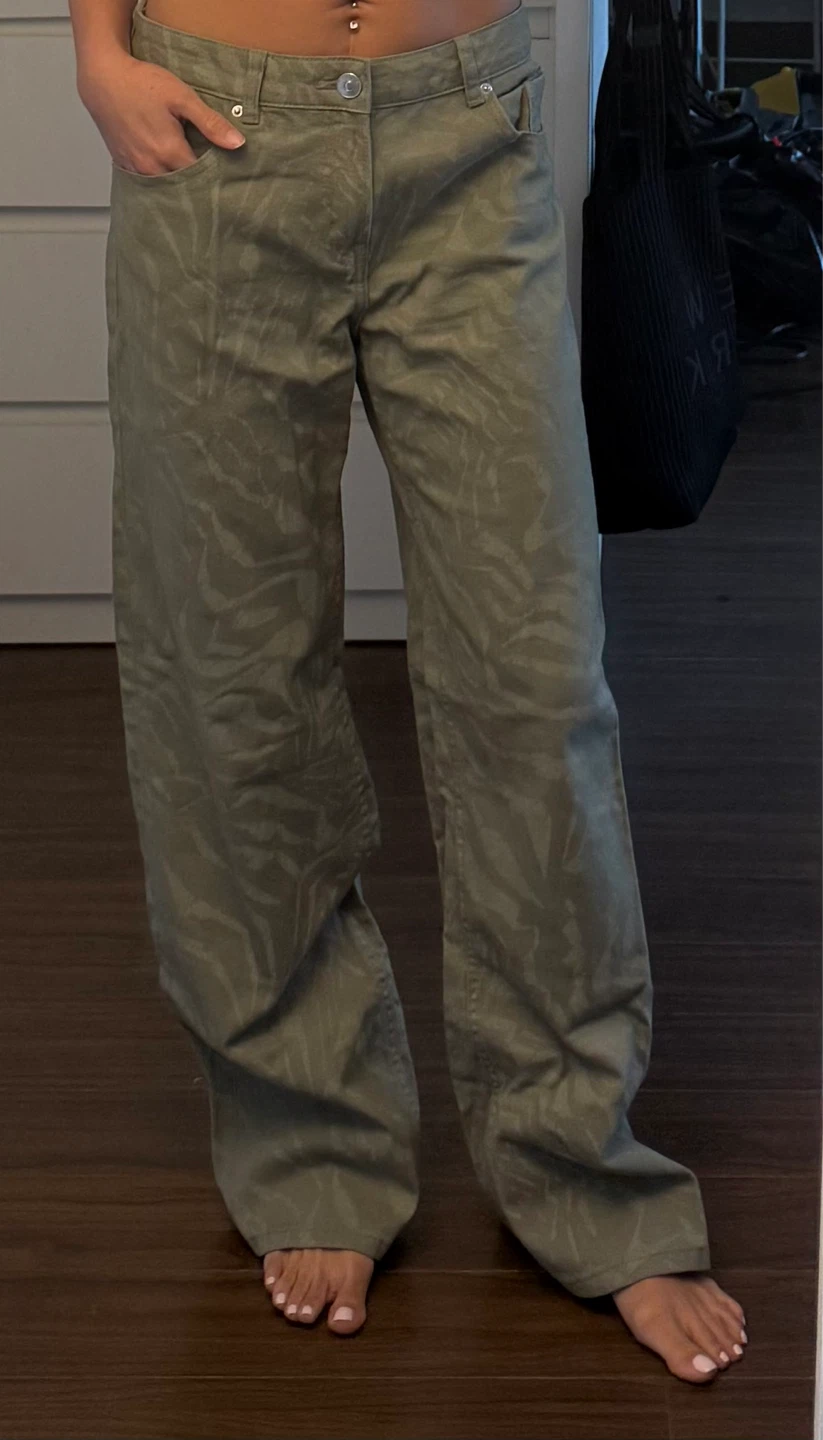 Khaki Zebra Print Jeans