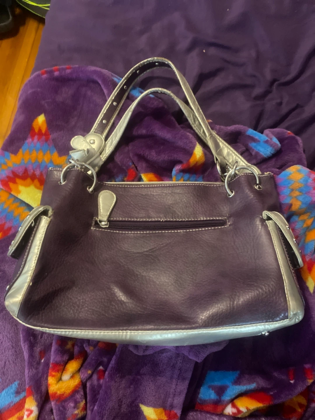 Purple and Silver Embellished Handbag - photo 2
