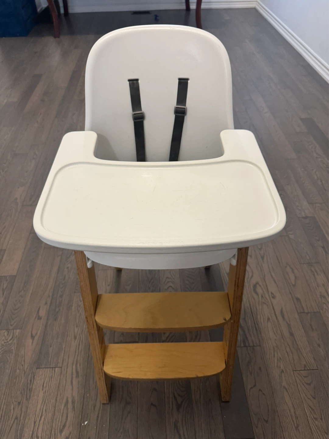 White and Wood High Chair