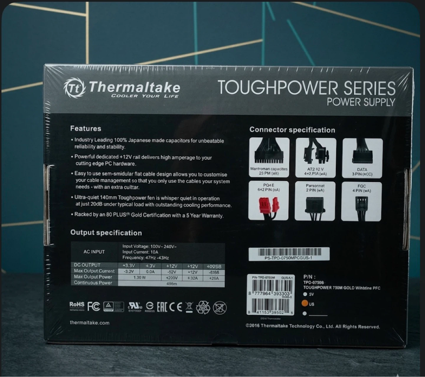 BNIB Thermaltake 750W Power Supply (80+ Gold, Semi-Modular) $100 - photo 3