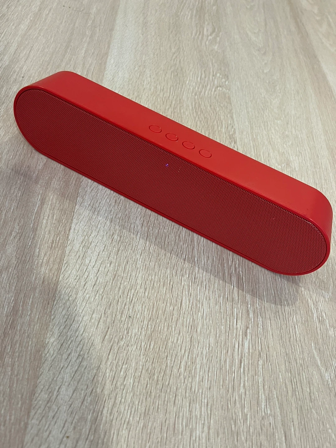 Red Portable Bluetooth Speaker with USB Charging Cable