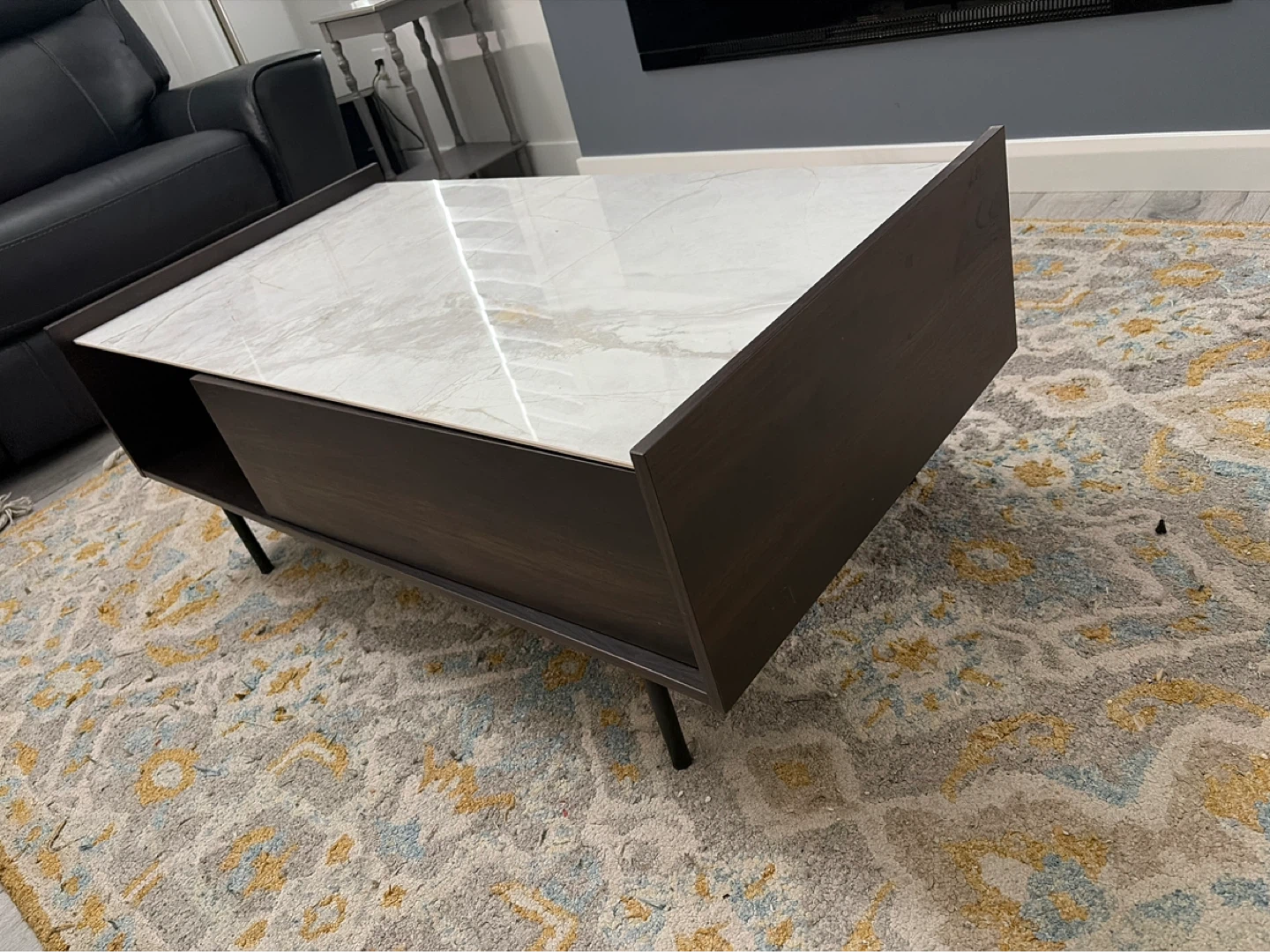 Modern Coffee Table with Marble Top