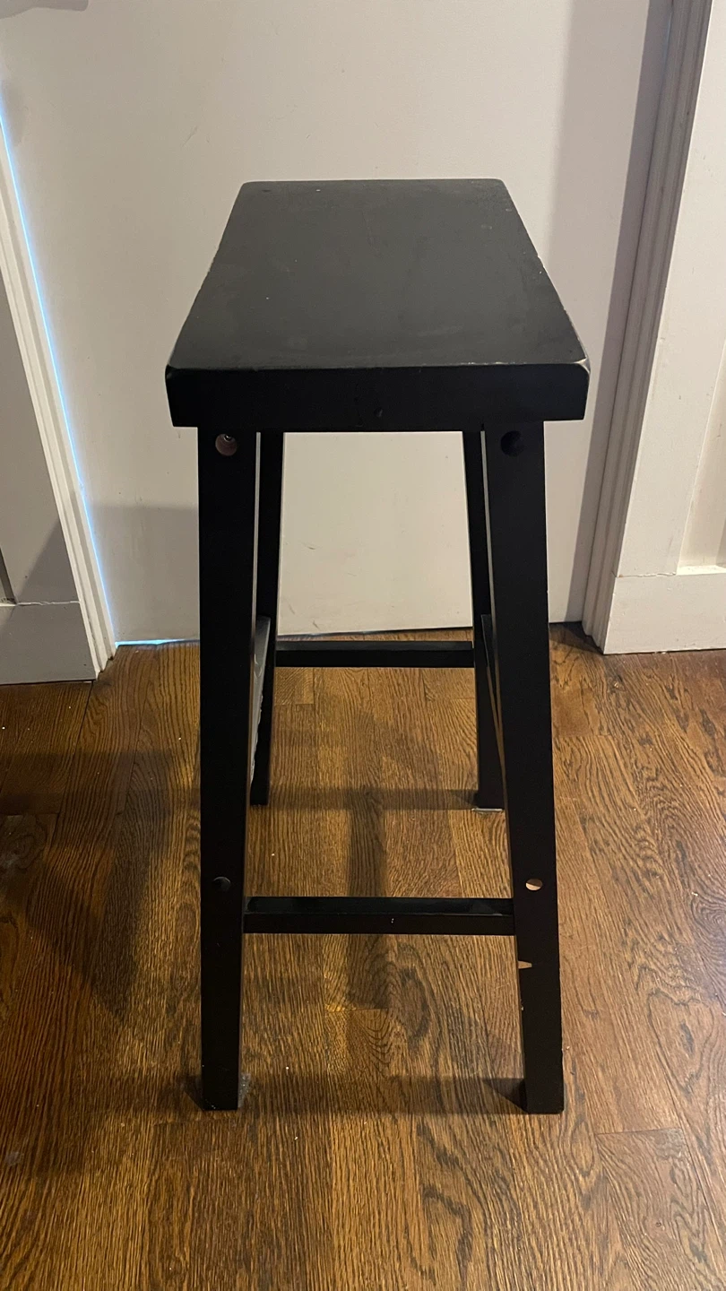 Black Saddle Seat Bar Stool - photo 2