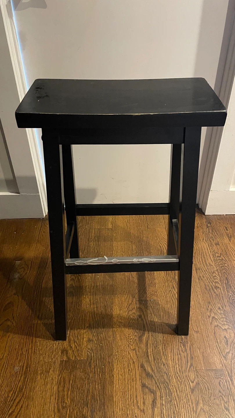 Black Saddle Seat Bar Stool - photo 3