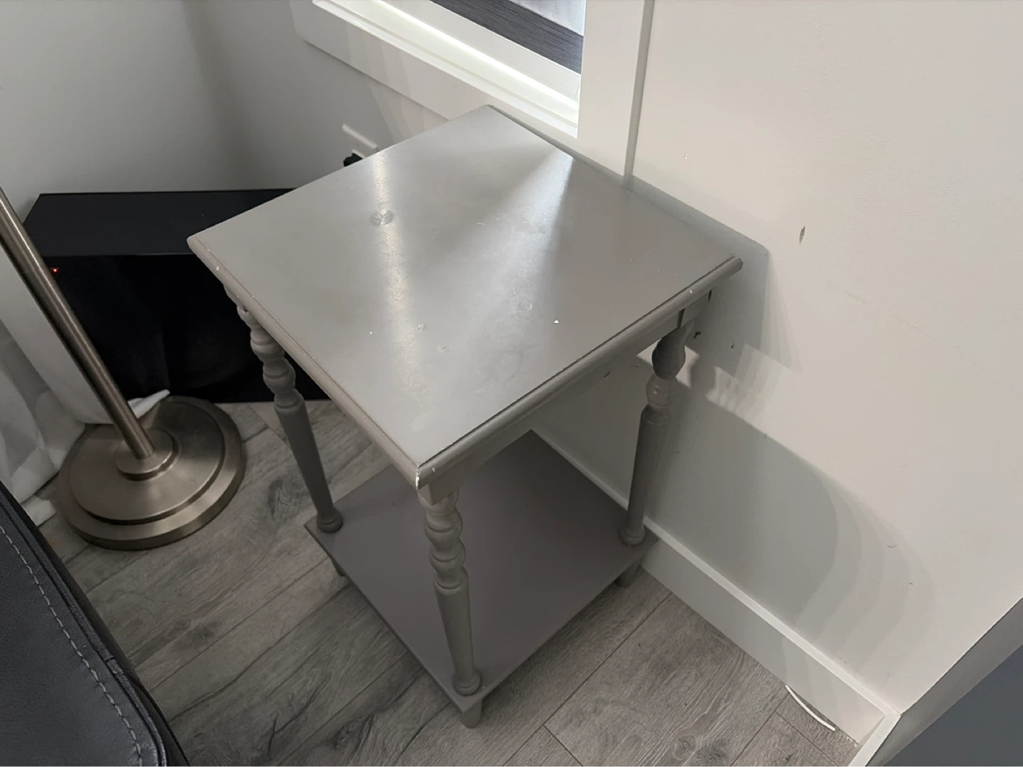 Grey Two-Tiered End Table