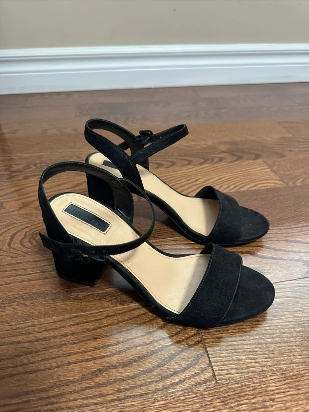 Black strappy heels