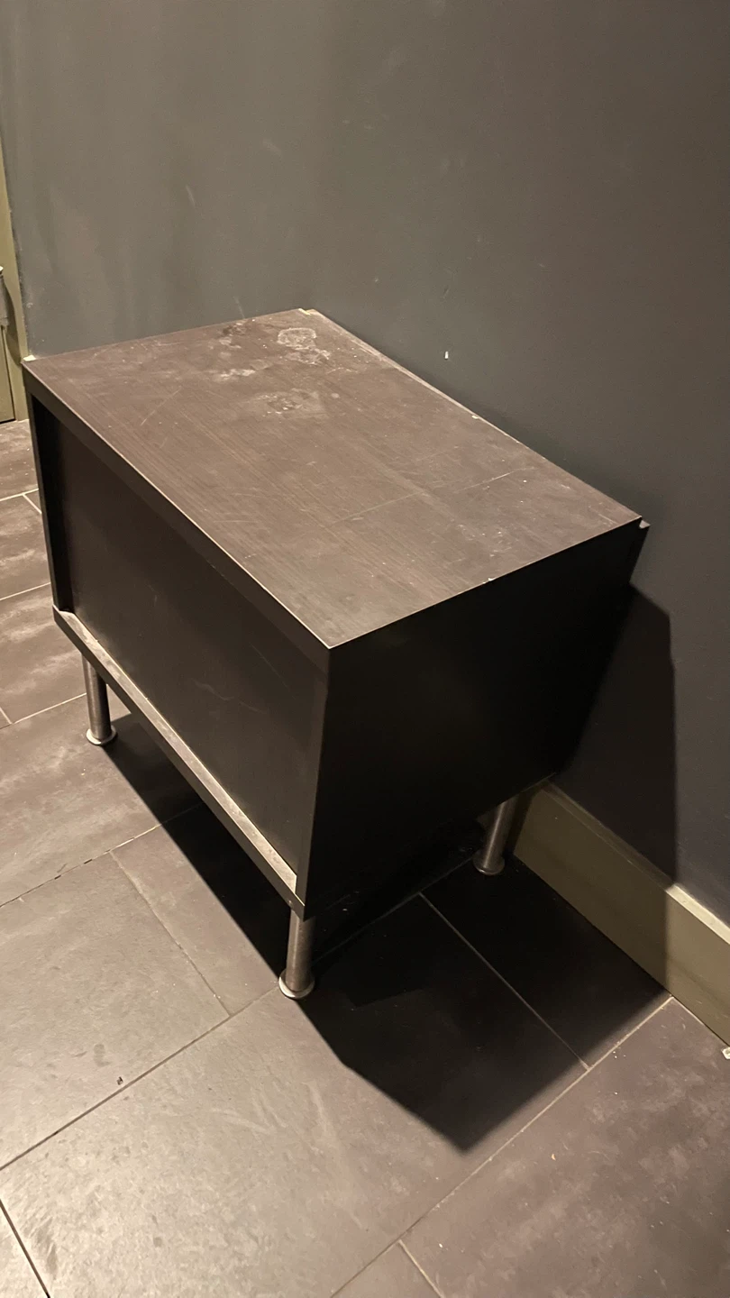 Dark Brown Nightstand with Metal Legs - photo 2
