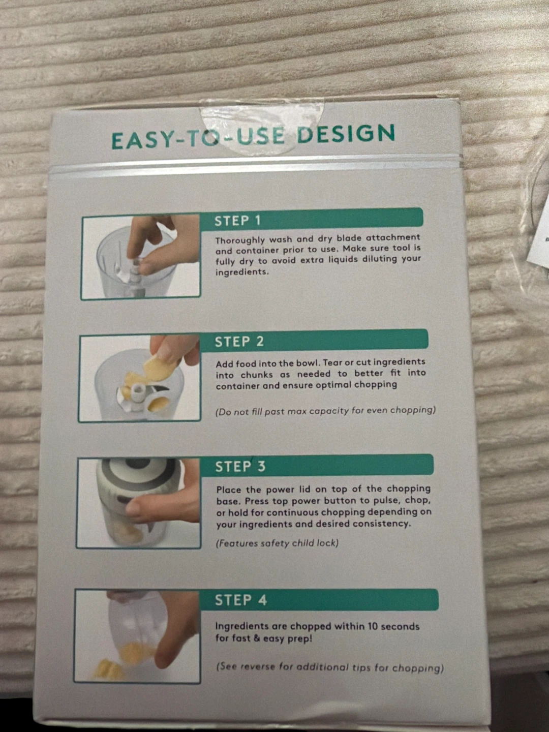 Real Simple Rechargeable Electric Mini Chopper - Alabaster - photo 2