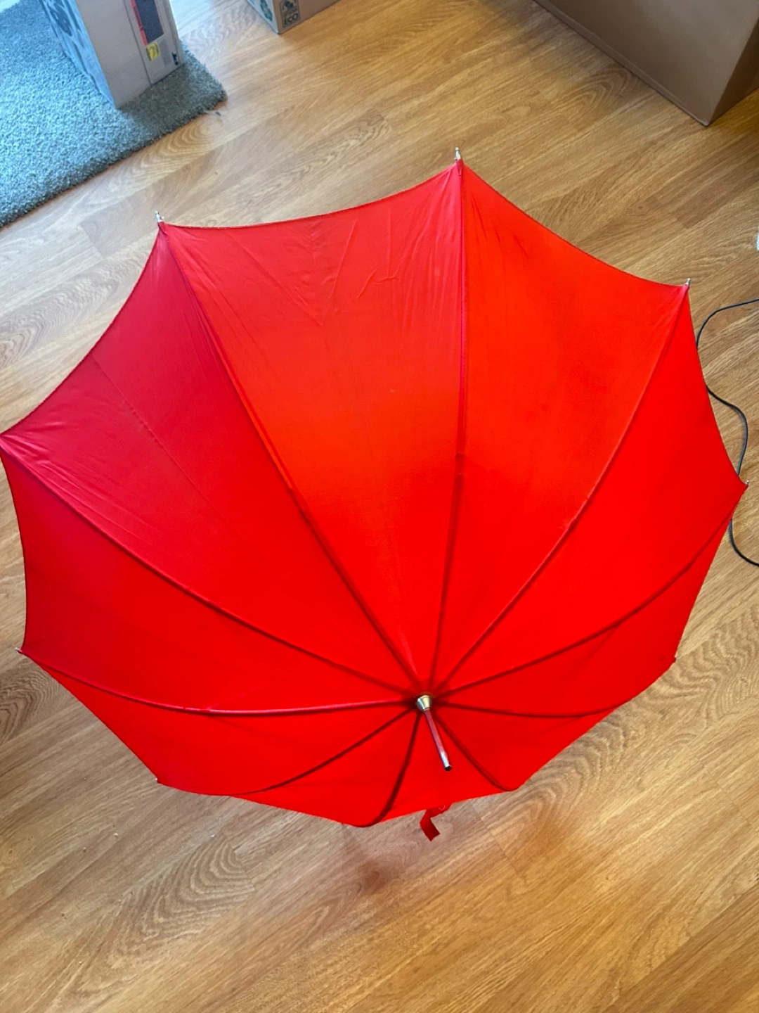 Red Umbrella with Wooden Handle - photo 3