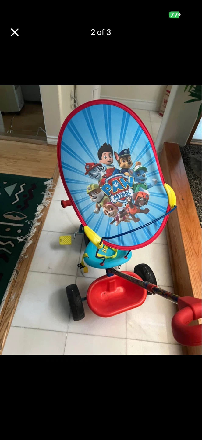 Paw Patrol Kids Tricycle with Canopy - photo 2