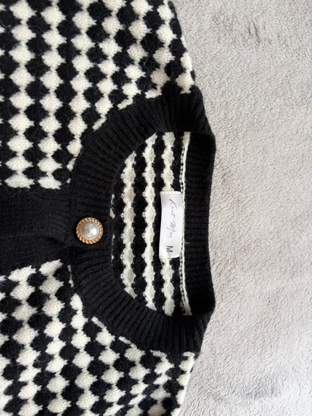 Black & White Houndstooth Cardigan - photo 2