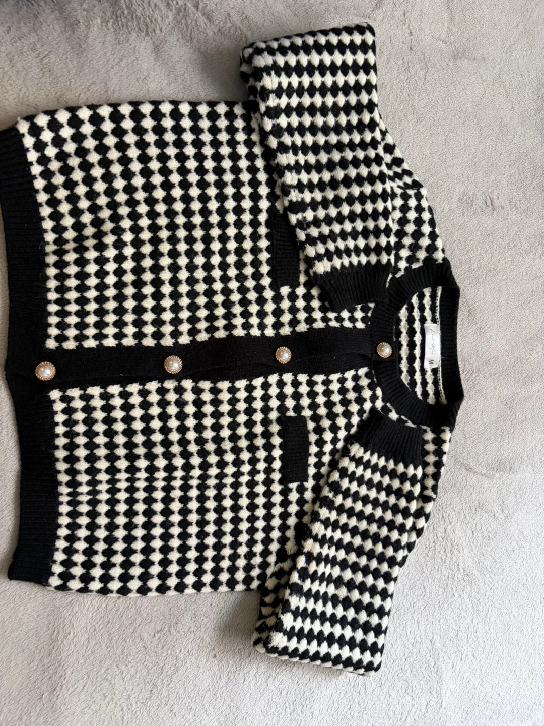 Black & White Houndstooth Cardigan - photo 3