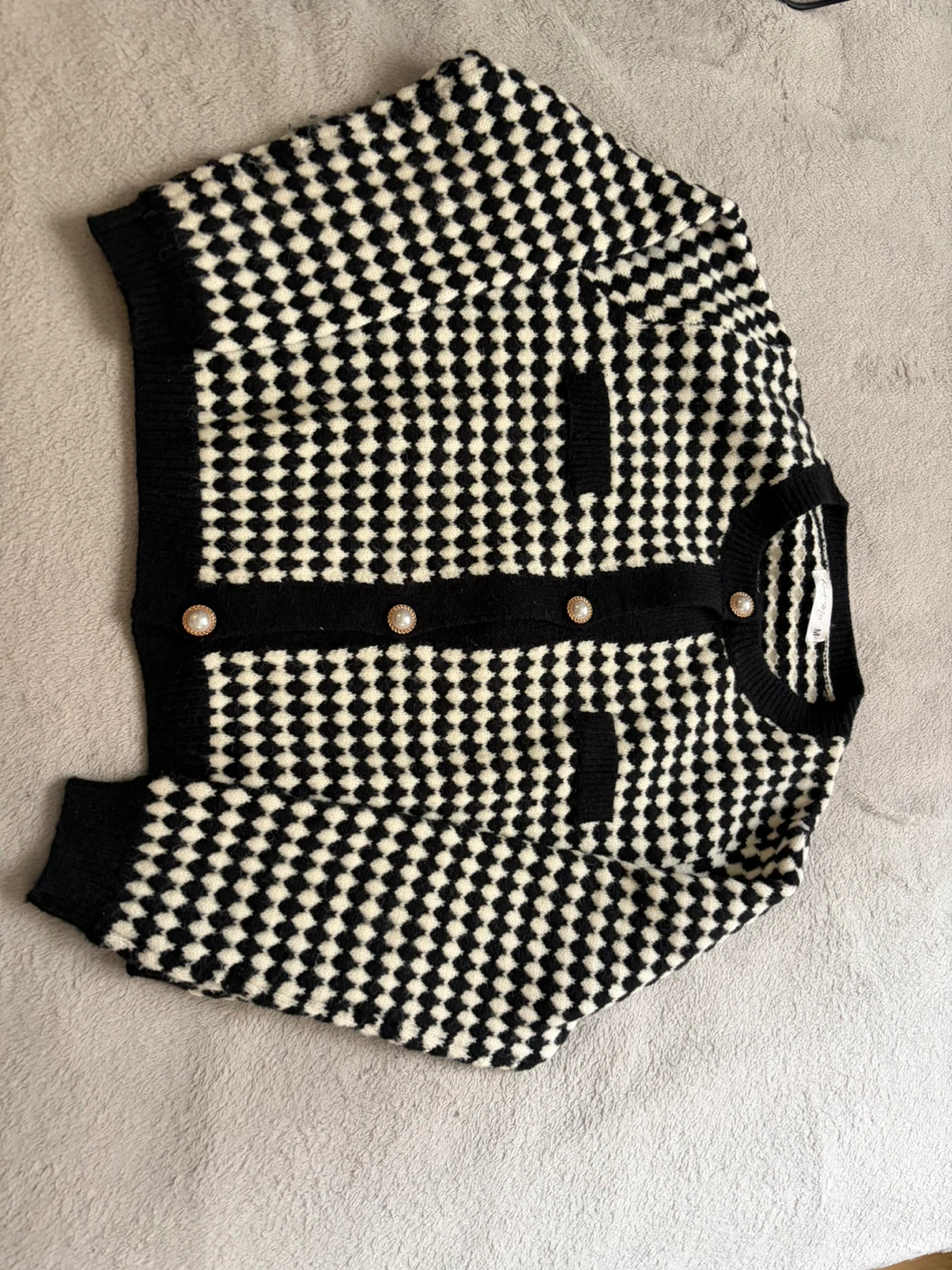 Black & White Houndstooth Cardigan