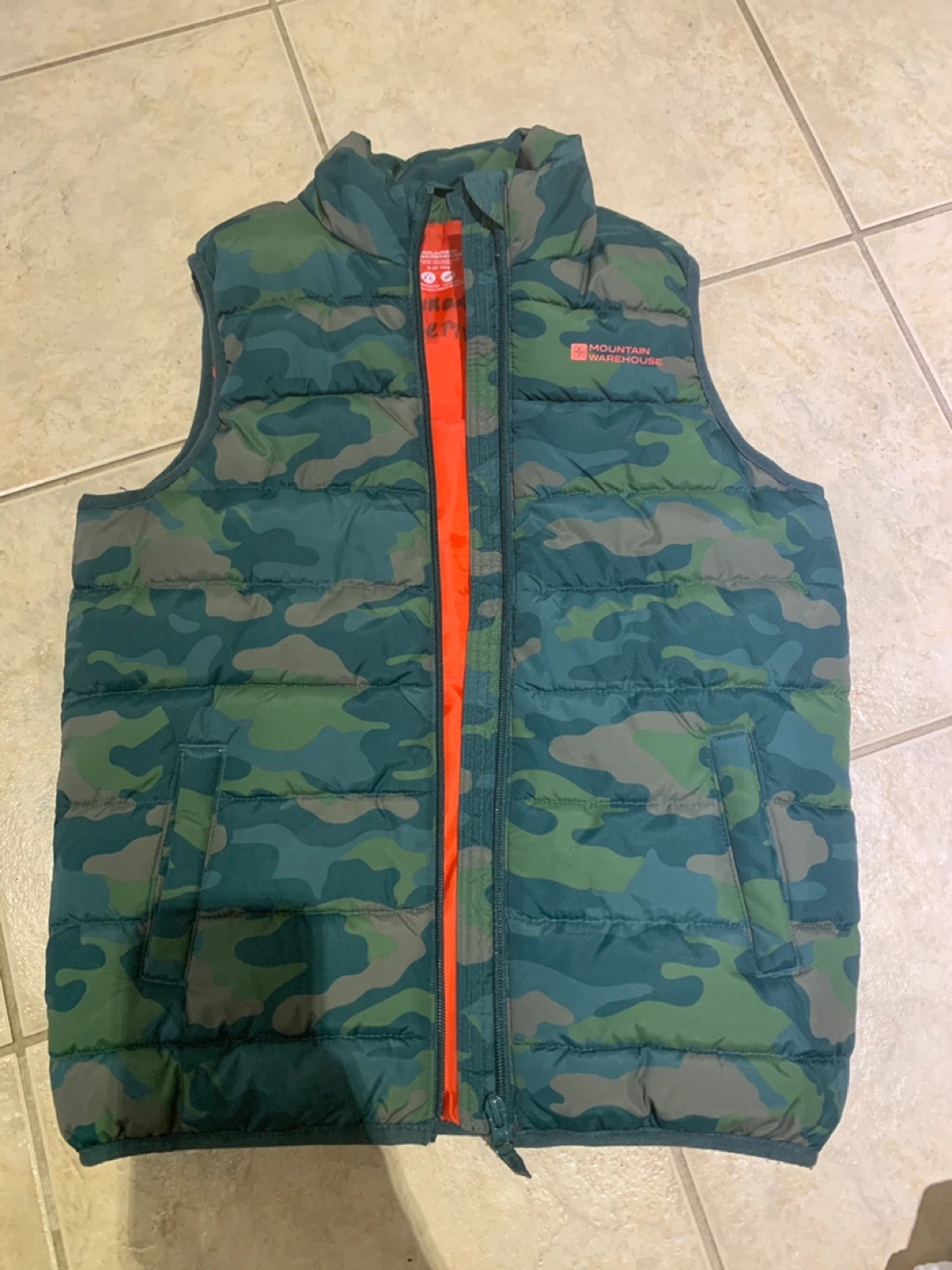 Mountain Warehouse Camo Puffer Vest - Youth Size 10