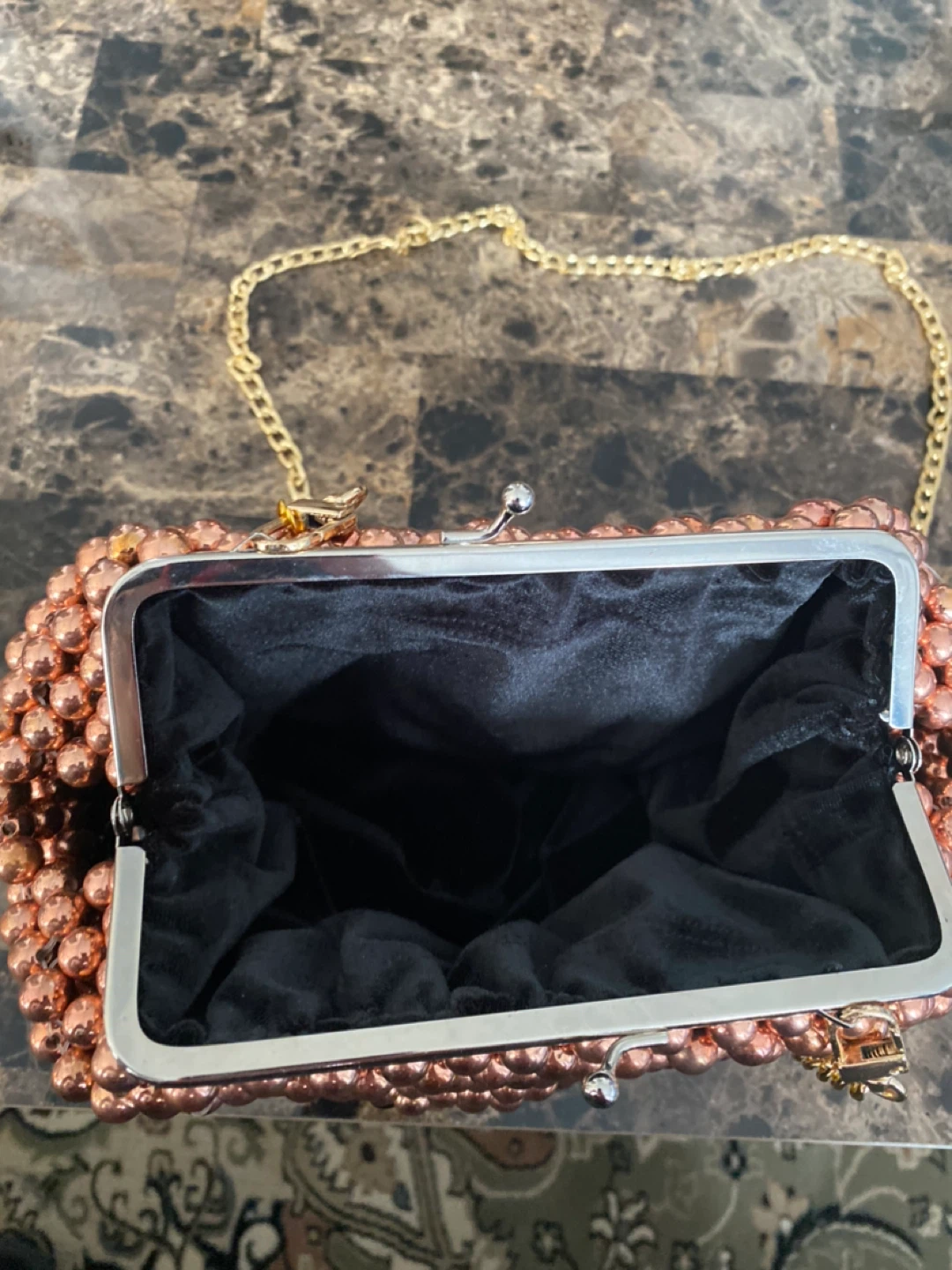 Beaded Clutch Purse with Chain Strap - photo 4