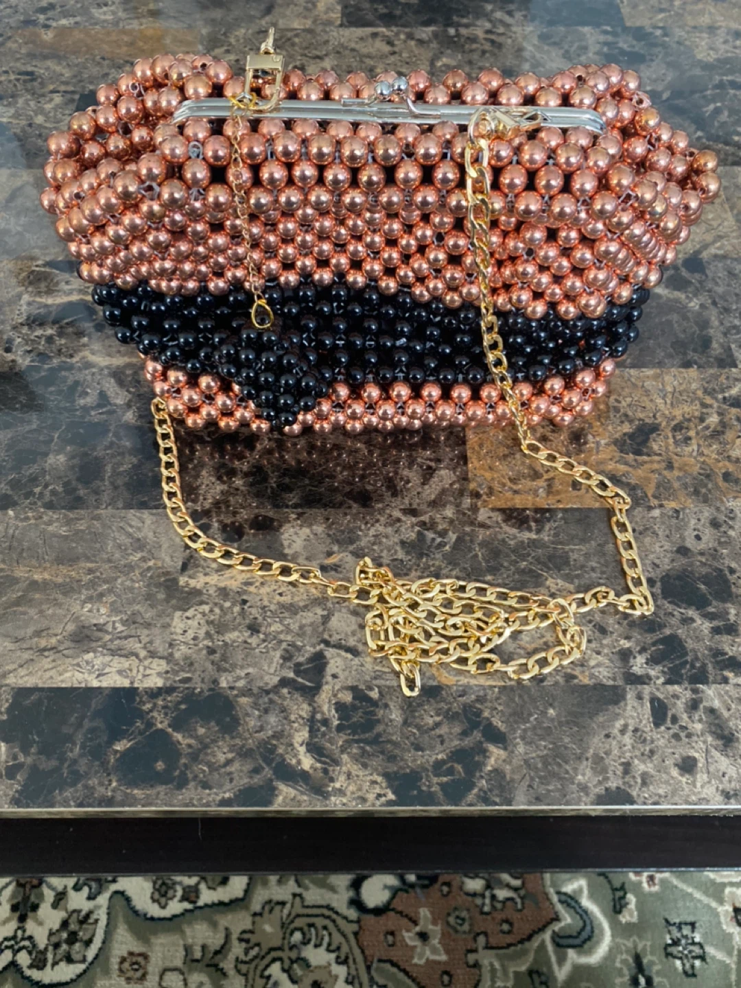 Beaded Clutch Purse with Chain Strap - photo 2