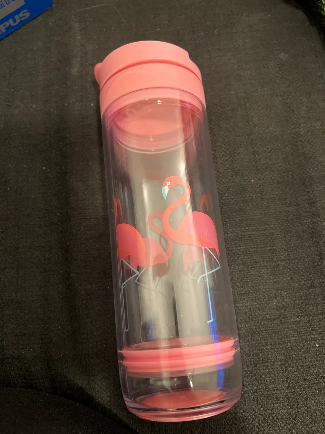 David’s Tea flamingo travel mug/tea press